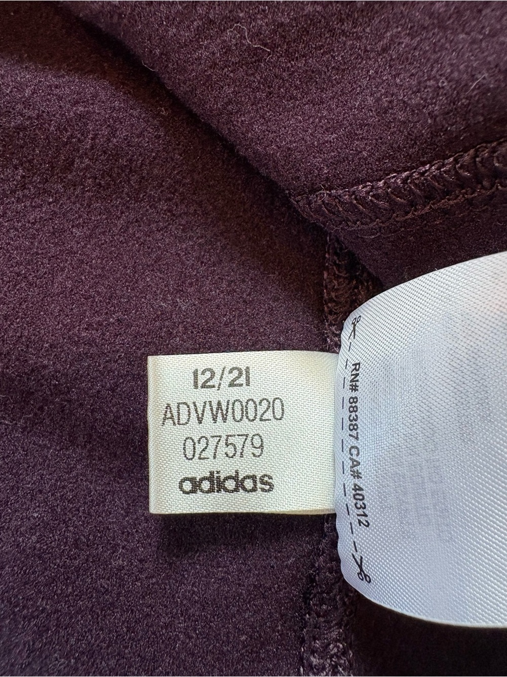 Adidas Golf Fleece Lined Quarter Zip Pullover Thumbholes Womens XL Purple - Picture 9 of 9